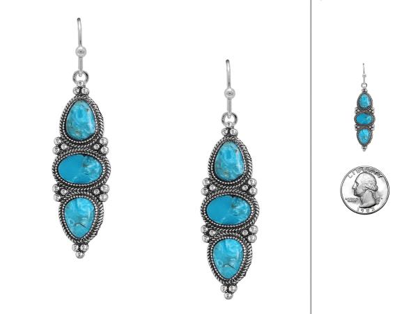 WESTERN STONE DANGLE EARRING