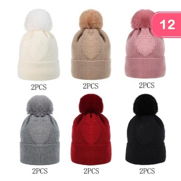 POM POM KNIT BEANIE (12 UNITS)