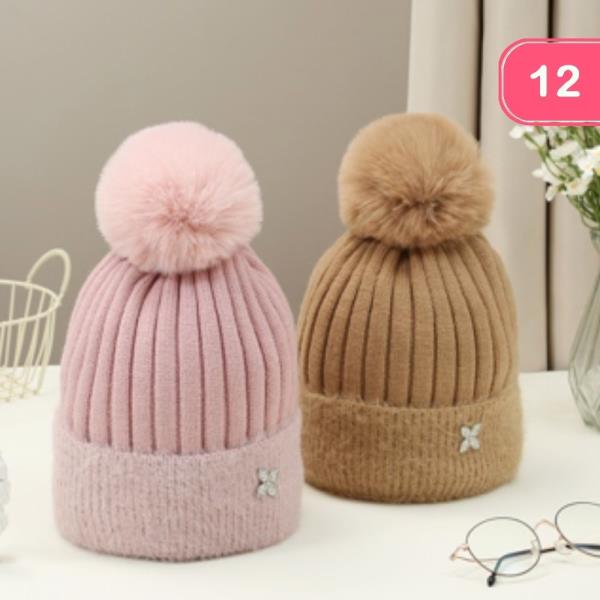 POM POM KNIT BEANIE (12 UNITS)