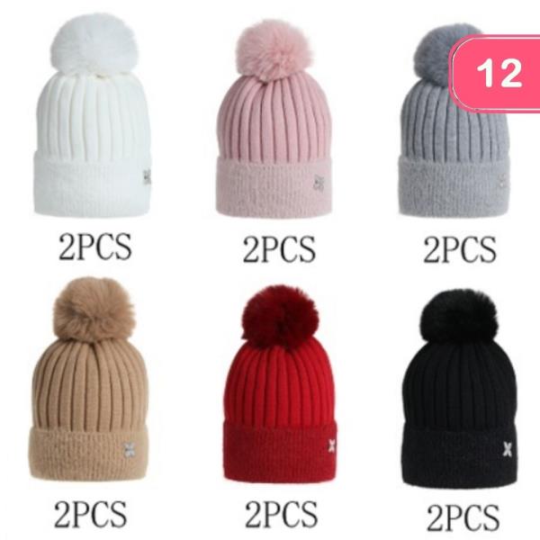 POM POM KNIT BEANIE (12 UNITS)