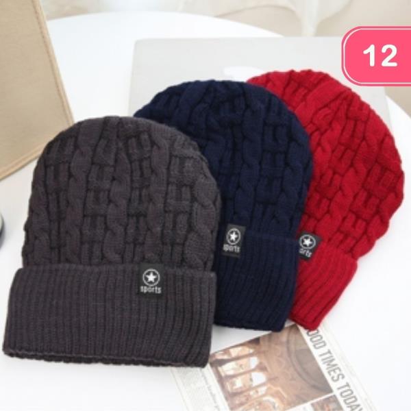THICK CABLE KNIT BEANIE (12 UNITS)