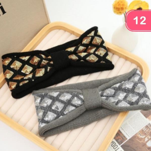 TEXTURED FABRIC KNOTTED HEADBAND (12 UNITS)