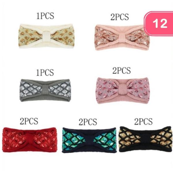 TEXTURED FABRIC KNOTTED HEADBAND (12 UNITS)