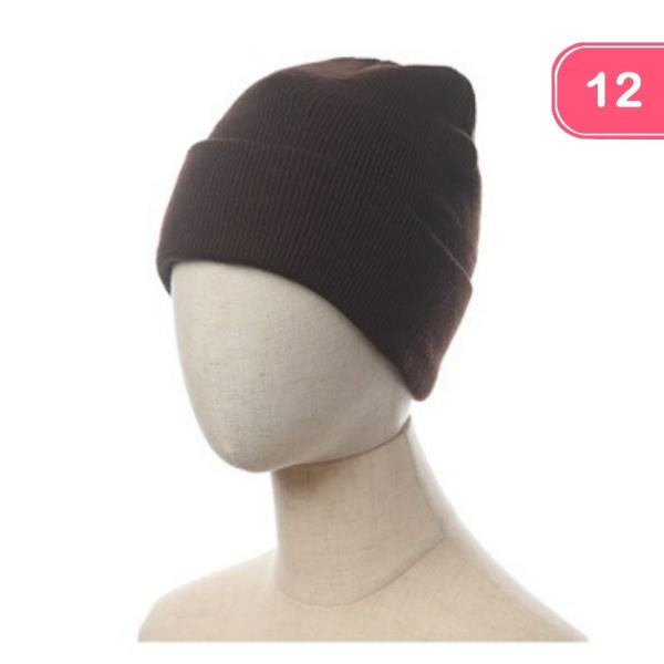 SOLID COLOR BEANIE (12 UNITS)