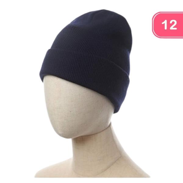 SOLID COLOR BEANIE (12 UNITS)