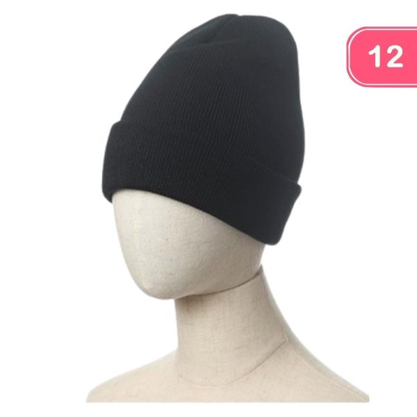 SOLID COLOR BEANIE (12 UNITS)