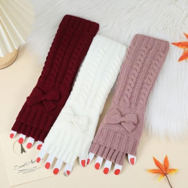 RIBBON KNIT FINGERLESS WINTER GLOVES (12 UNITS)