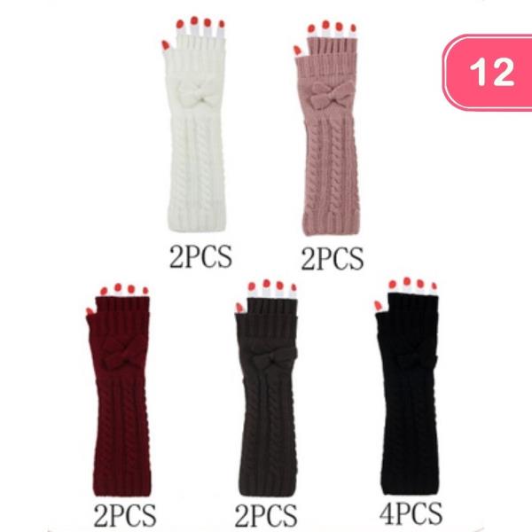 RIBBON KNIT FINGERLESS WINTER GLOVES (12 UNITS)