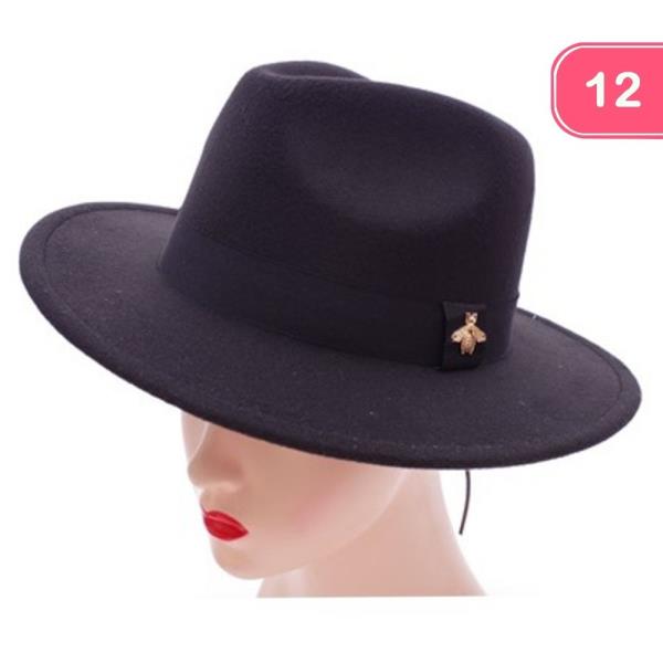 BAND BEE DETAIL FEDORA HAT