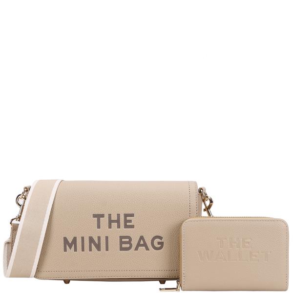 2IN1 TEXTURED DESING CROSSBODY W WALLET SET