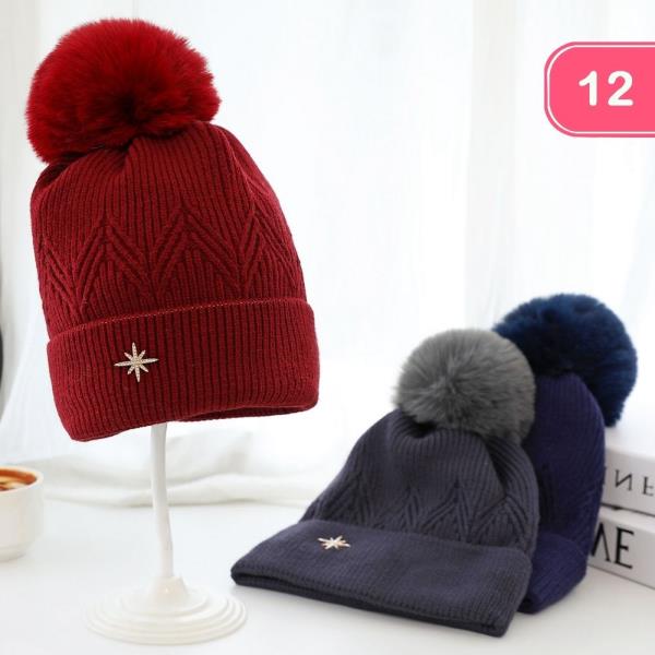 POM POM KNIT BEANIE (12 UNITS)
