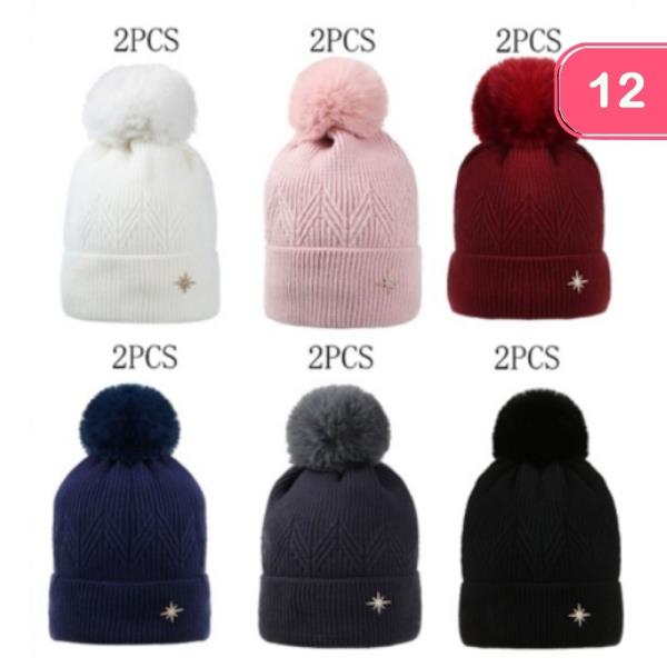 POM POM KNIT BEANIE (12 UNITS)