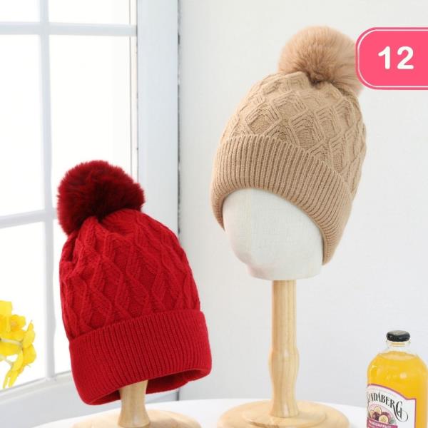 POM POM KNIT BEANIE (12 UNITS)