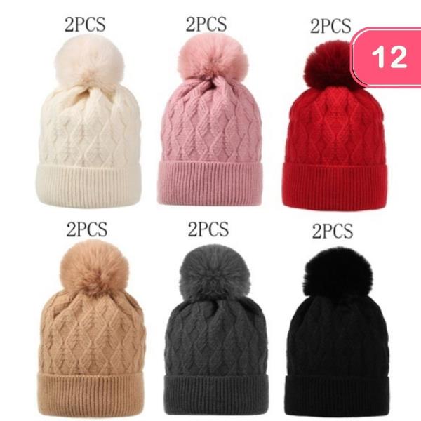 POM POM KNIT BEANIE (12 UNITS)
