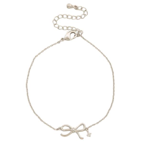 SODAJO RIBBON BOW DAINTY CRYSTAL GOLD DIPPED BRACELET