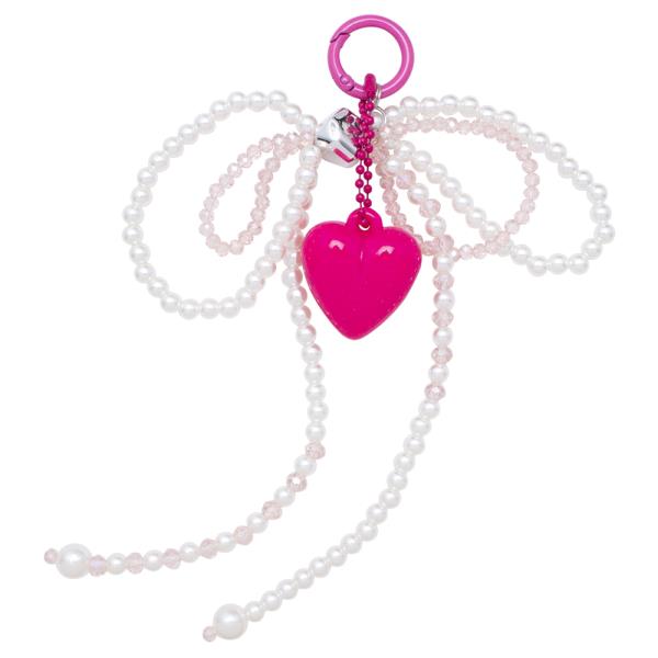 HEART BEADED BAG CHARM KEY CHAIN
