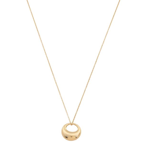 SODAJO PUFFY ROUND CHARM GOLD DIPPED NECKLACE