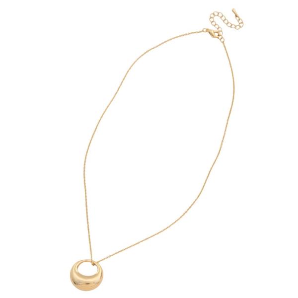 SODAJO PUFFY ROUND CHARM GOLD DIPPED NECKLACE