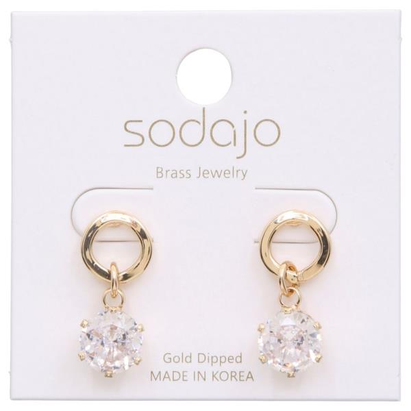 SODAJO CRYSTAL CIRCLE LINK GOLD DIPPED EARRING