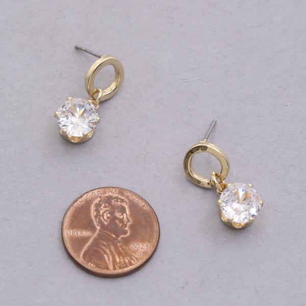 SODAJO CRYSTAL CIRCLE LINK GOLD DIPPED EARRING