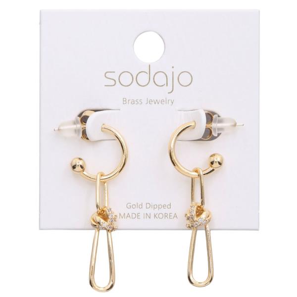 SODAJO LONG OVAL OPEN HOOP GOLD DIPPED EARRING