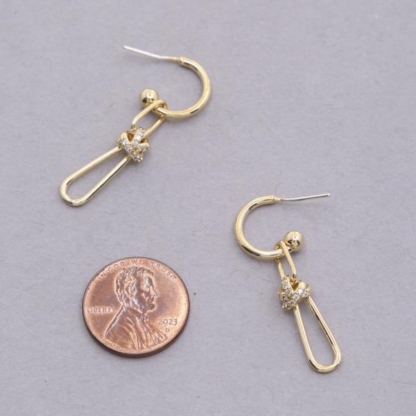 SODAJO LONG OVAL OPEN HOOP GOLD DIPPED EARRING