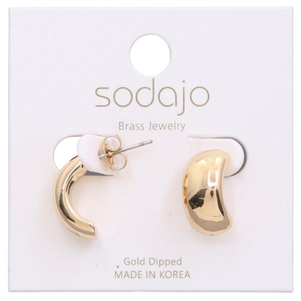 SODAJO CURVE METAL GOLD DIPPED EARRING