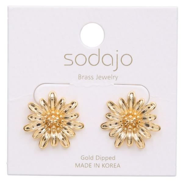 SODAJO FLOWER SHAPE GOLD DIPPED EARRING