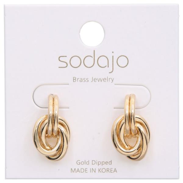 SODAJO KNOT METAL GOLD DIPPED EARRING