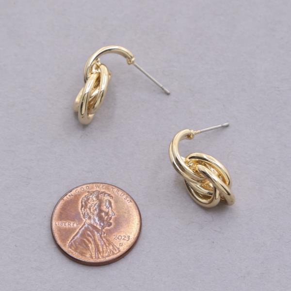 SODAJO KNOT METAL GOLD DIPPED EARRING