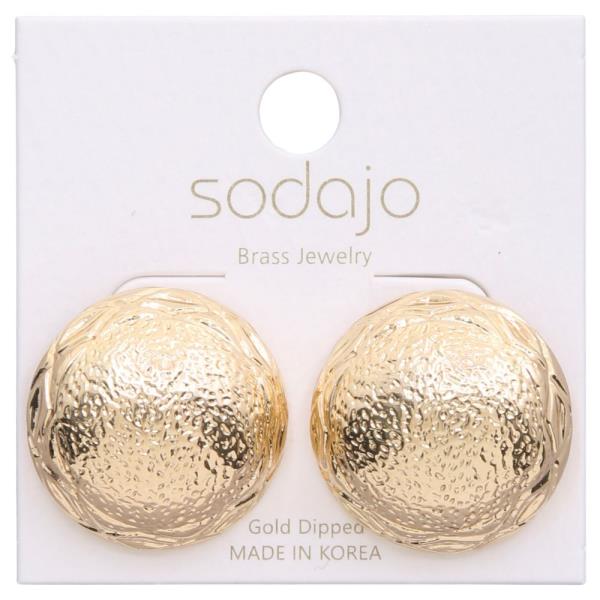 SODAJO ROUND METAL GOLD DIPPED EARRING