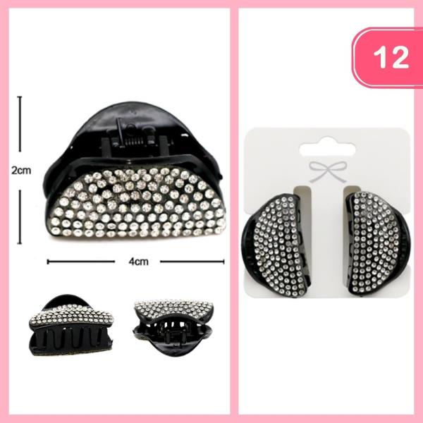 RHINESTONE HAIR CLAW CLIP (12 UNITS)