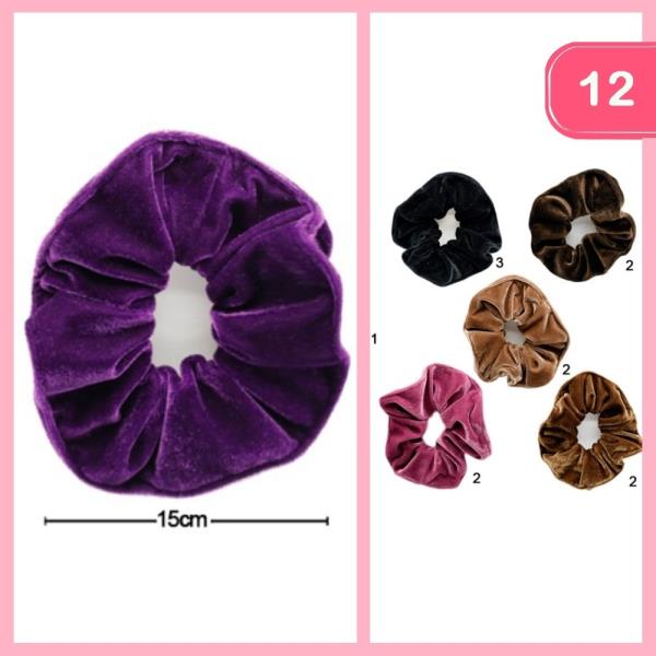 VELVET HAIR SCRUNCHIE (12 UNITS)