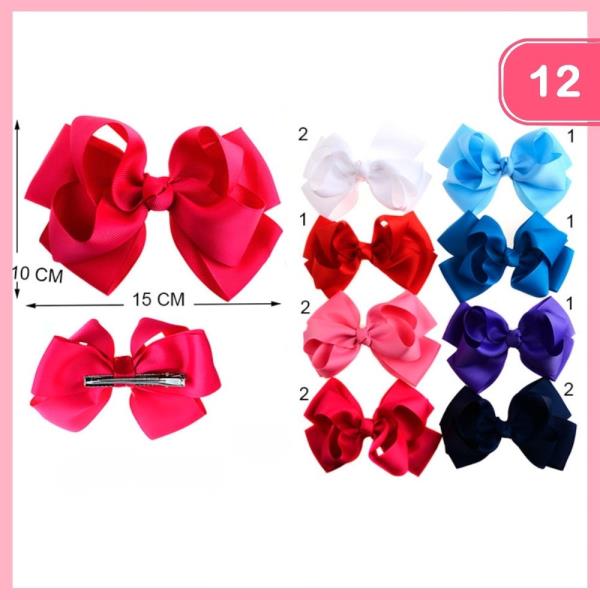 RIBBON HAIR BOW (12 UNITS)