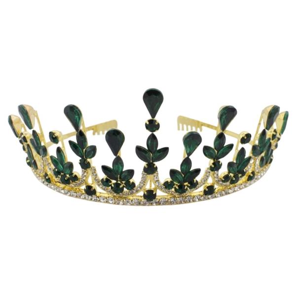 CUBIC ZIRCONIA FLORAL LEAF HAIR COMB