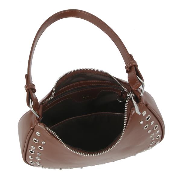 CURVE STUDDED SHOULDER BAG