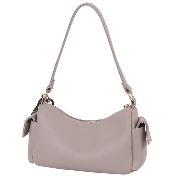 FASHION ZIPPER DESIGN SHOULDER BAG W KEYCHAIN