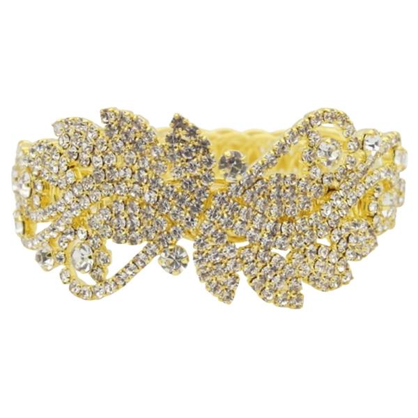 RHINESTONE FILIGREE FLORAL BRACELET