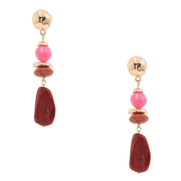 RESIN BEADED DANGLE EARRING