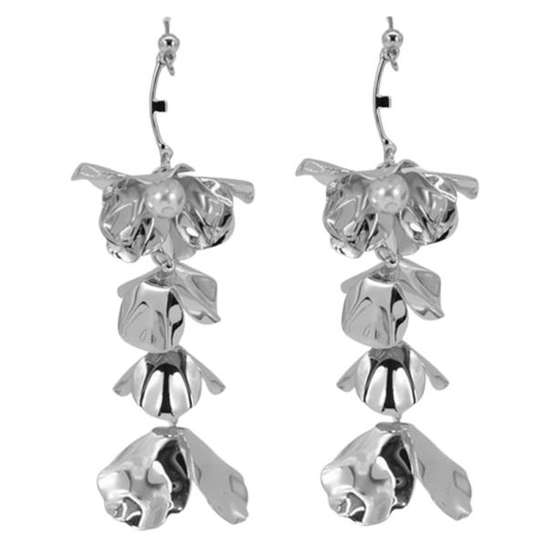 METAL LEAF DROP EARRING