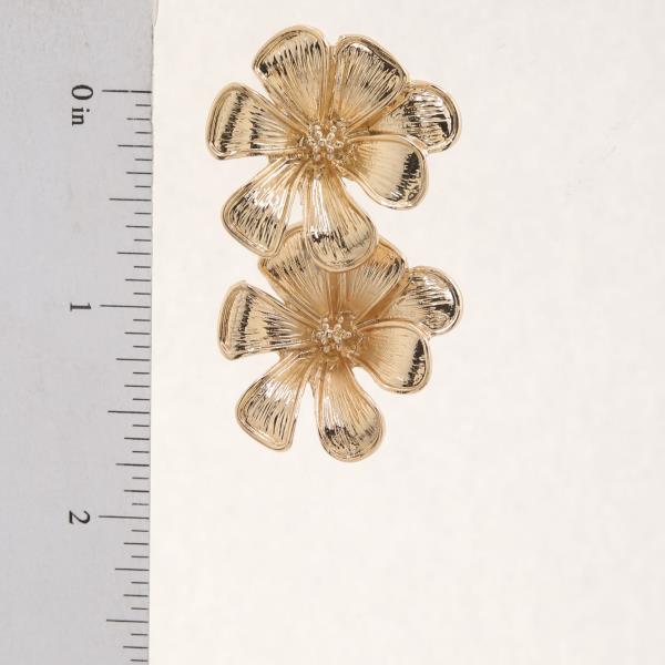 DOUBLE FLOWER METAL EARRING