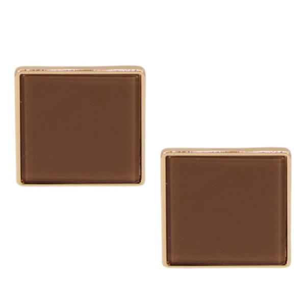 COLOR METAL SQUARE SHAPE EARRING