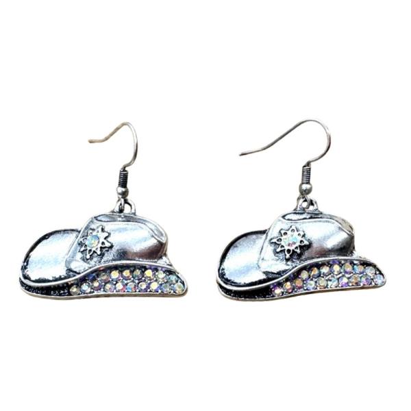 WESTERN COWBOY HAT DANGLE EARRING