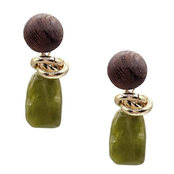 COLOR RESIN DROP KNOT EARRING