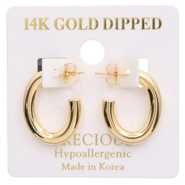 14K GOLD DIPPED OPEN HOOP EARRING