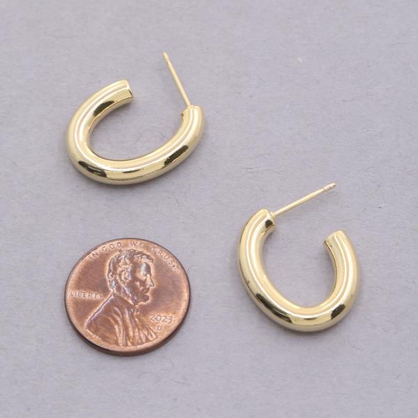 14K GOLD DIPPED OPEN HOOP EARRING