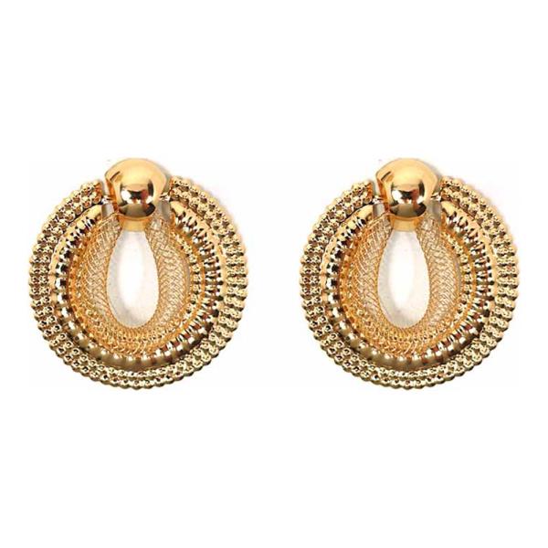 TEXTURED METAL ROUND STUD EARRING