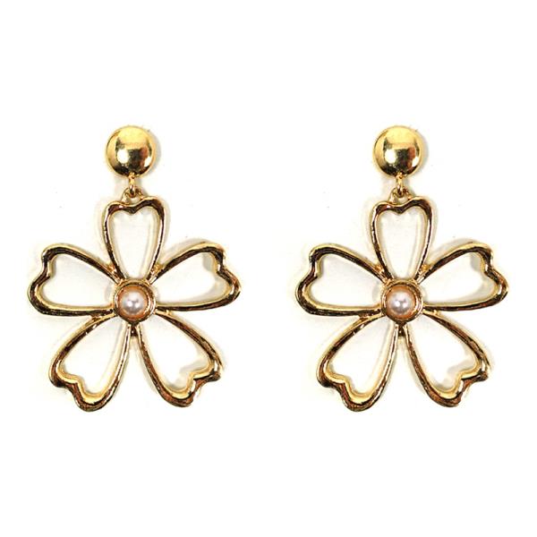 FLOWER METAL DANGLE EARRING