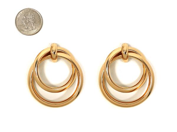 DOUBLE ROUND STUD EARRING