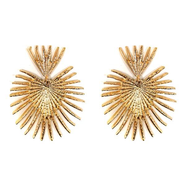 METAL SUNRAY FAN DANGLE EARRING